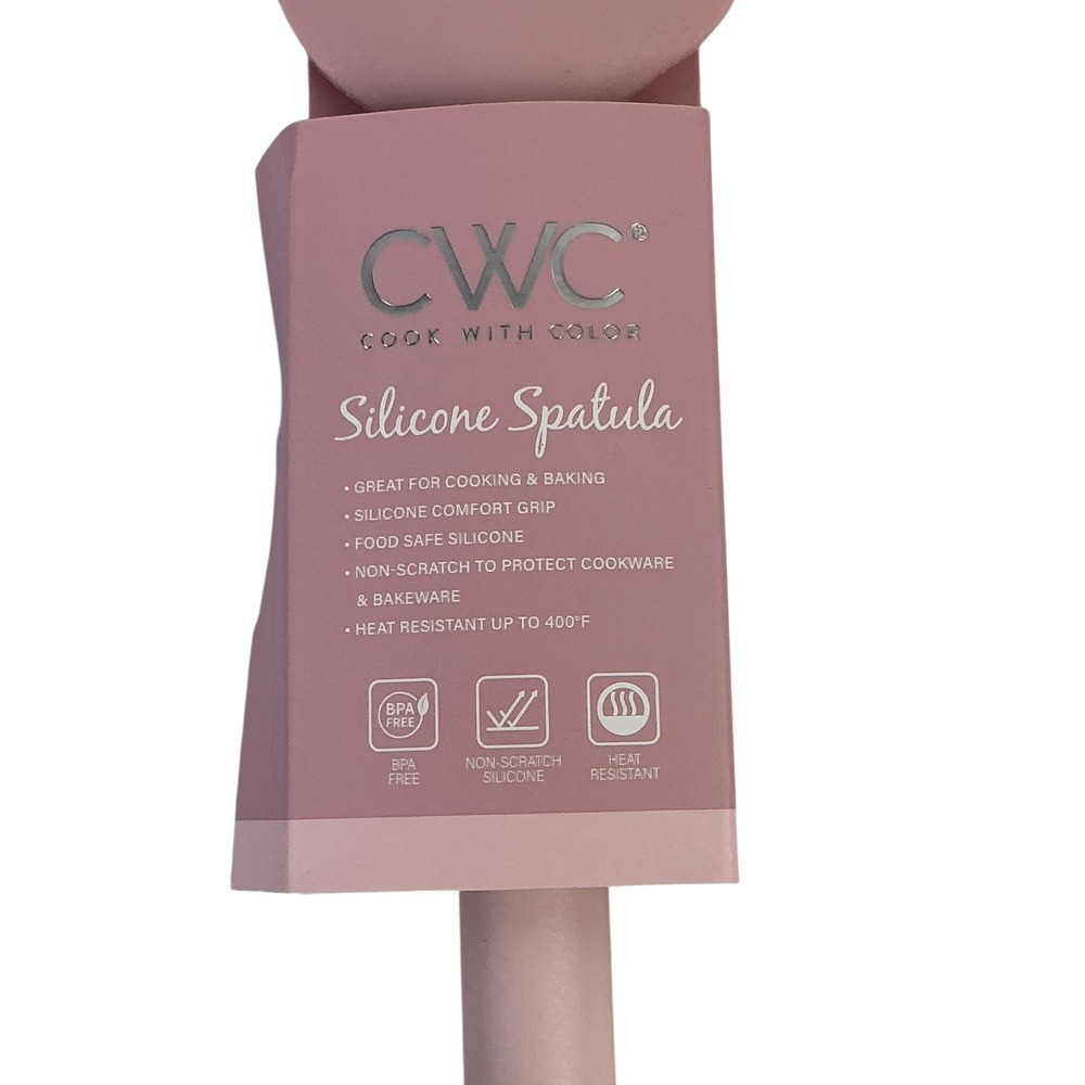 CWC Cook With Color Pink Silicone Turner & Spatula Set BPA Free 450F - Picture 8 of 13